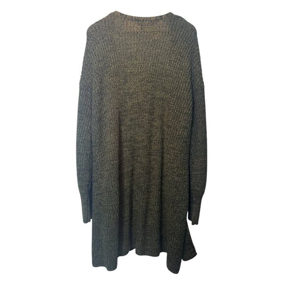 Time & Tru Chunky Knit Open Front Cardigan XL Green Cozy Longline Sweater - Picture 2 of 2